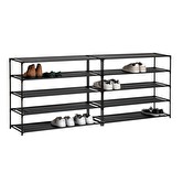 Range-chaussures 10 niveaux, tissu noir