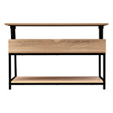 Table basse plateau relevable, effet chêne naturel Aliaj