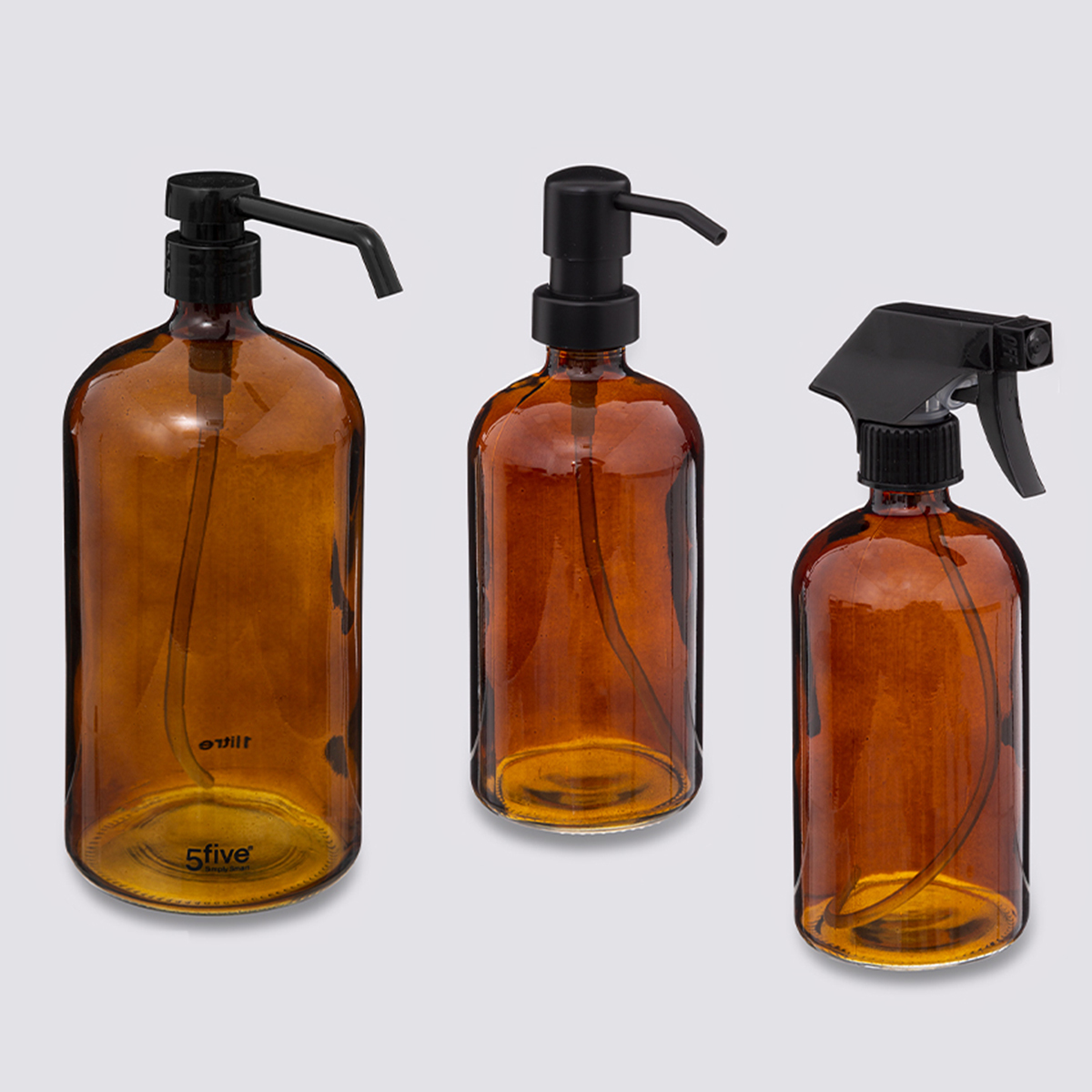 Distributeur de savon, marron, 3 pièces Distri'verre