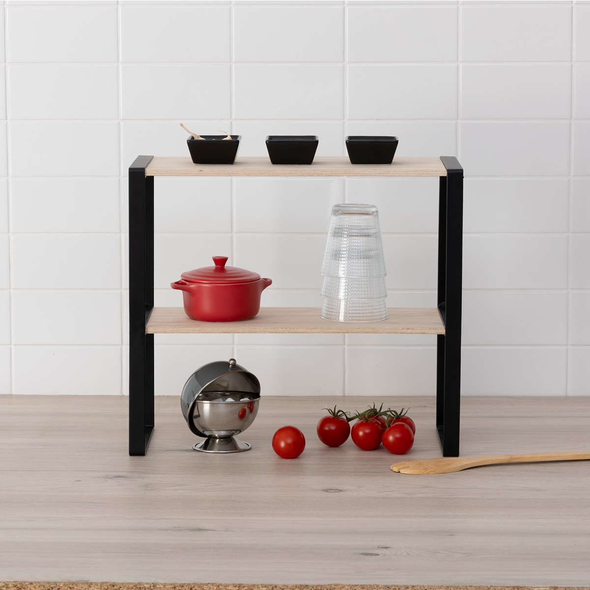 Étagère 2 niveaux, 40x35cm Blackwood