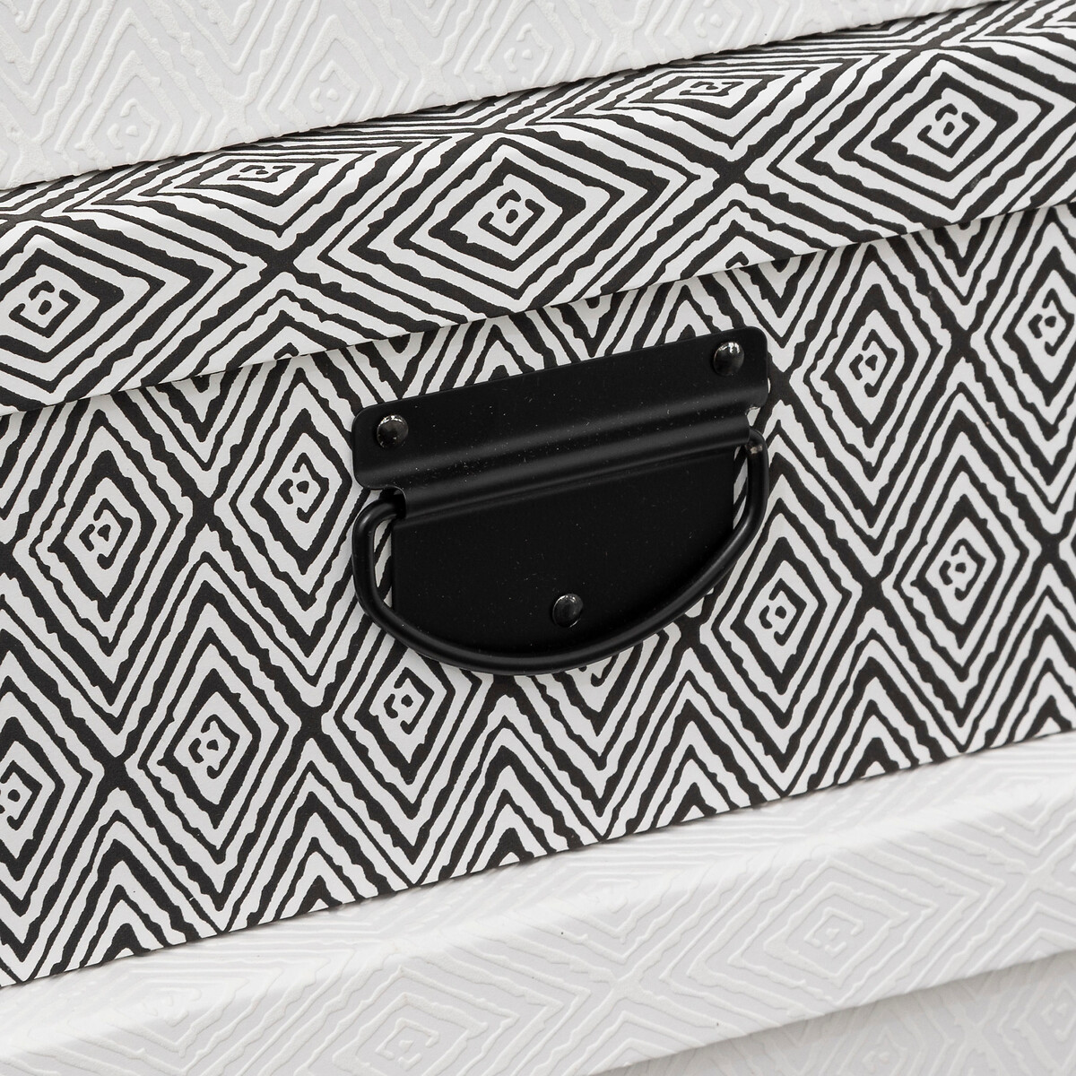 4 boîtes de rangement, noir et blanc Box'