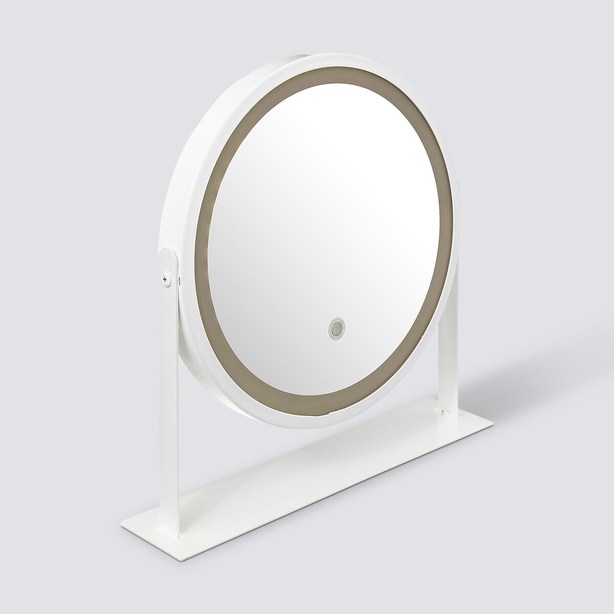 Miroir rond pivotant led, blanc 
