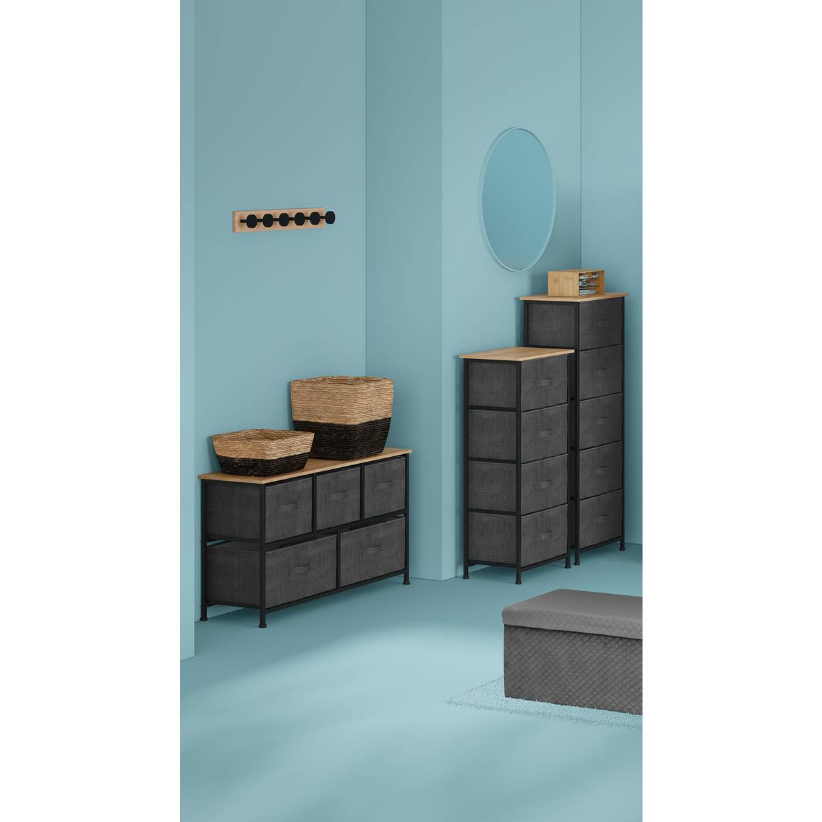 Dressing penderie 6 tiroirs Tissa