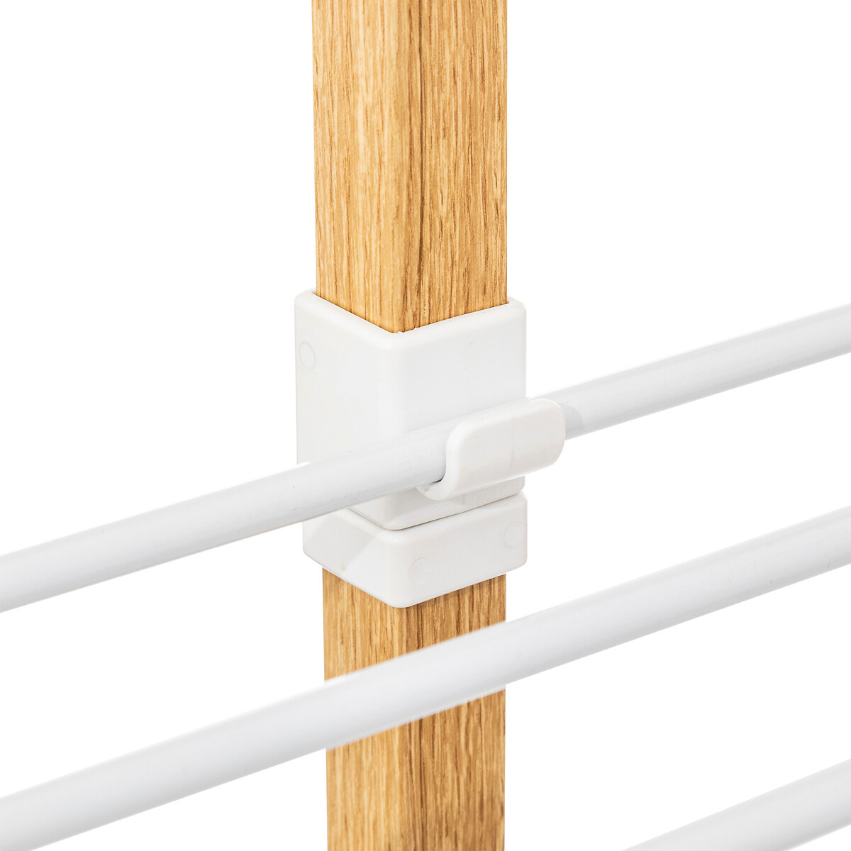 Étendoir à linge tour 4 roues 40m, effet bois Bara