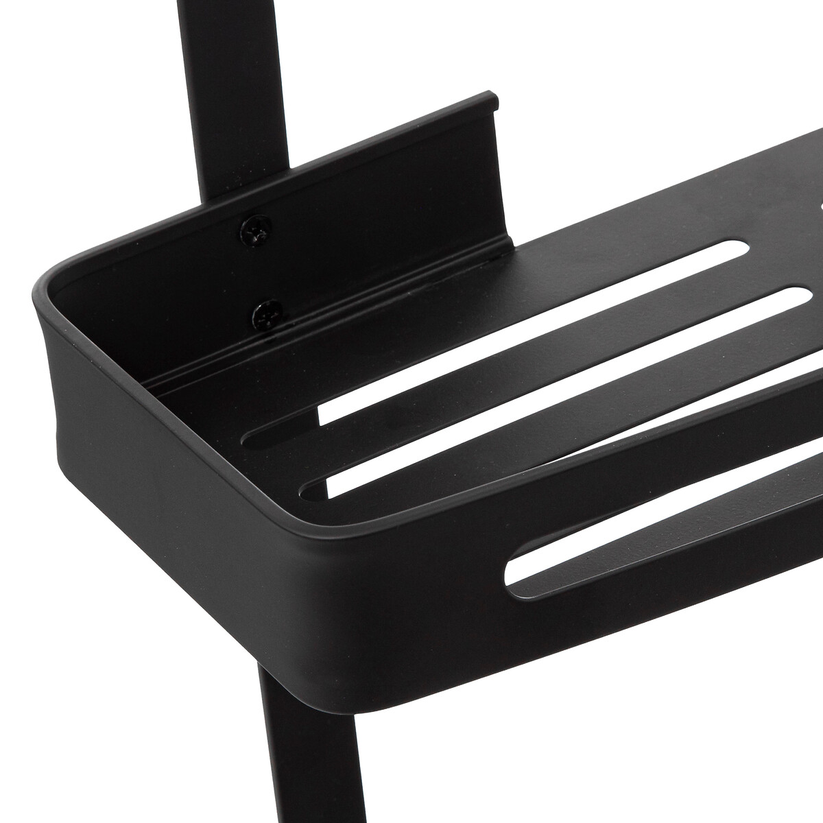 Serviteur de douche 2 niveaux stick adhésif, noir Blackalu