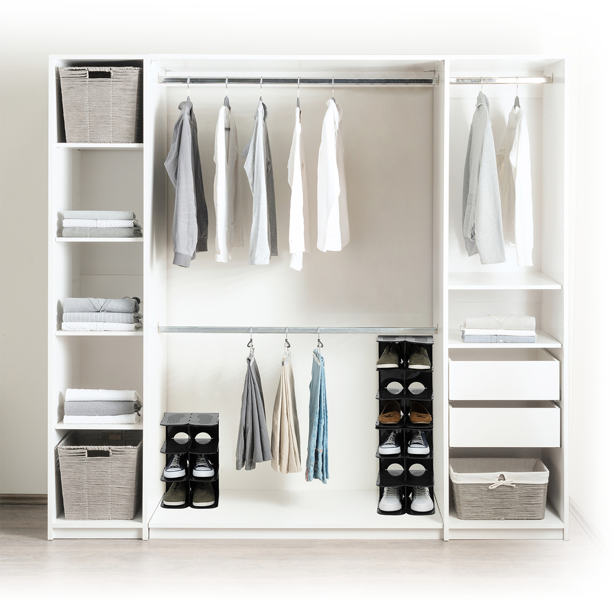 Range-chaussures x4, plastique Spacy