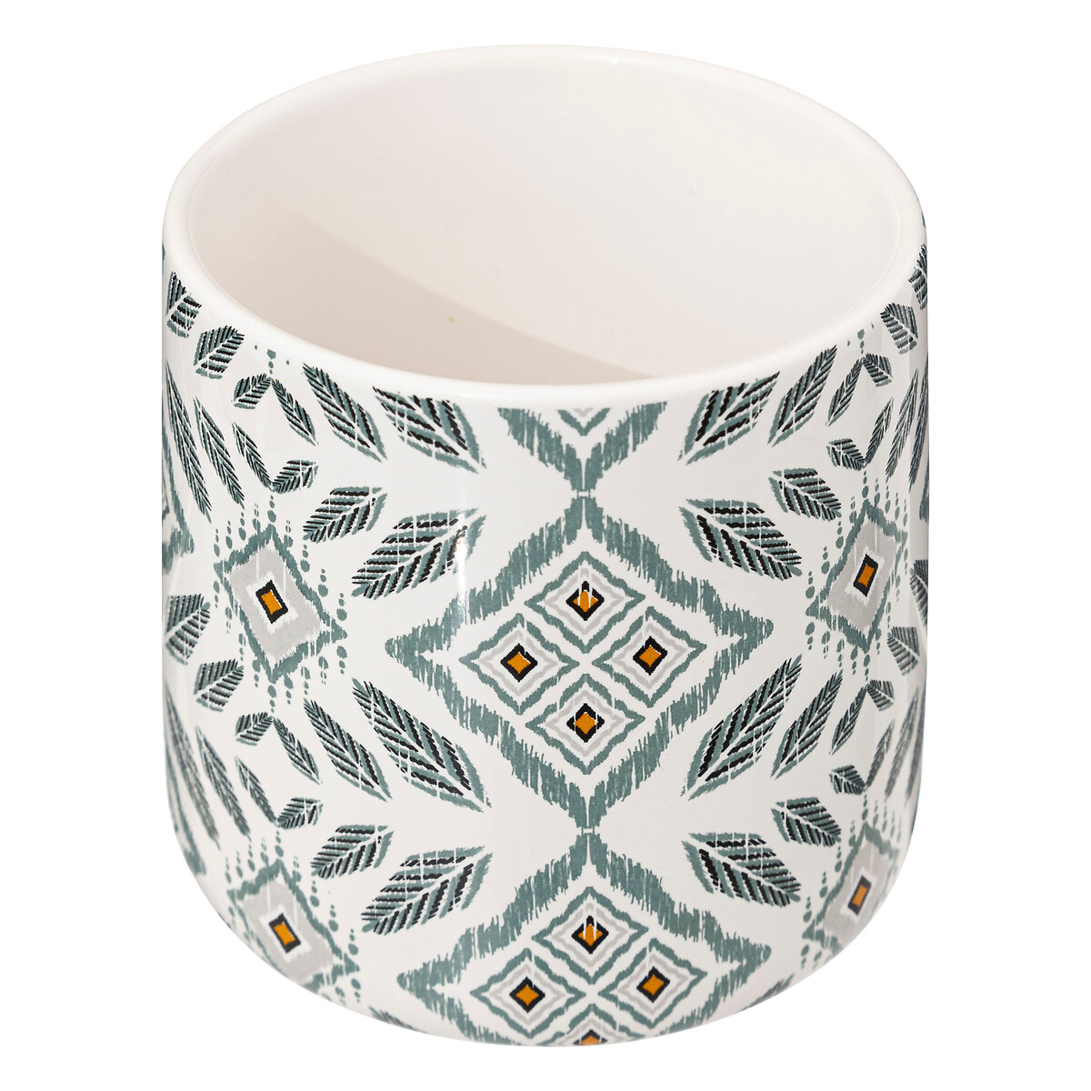 Pot à cotons, blanc et vert Hapache