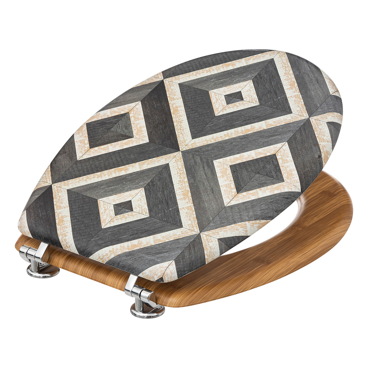 Abattant wc, noir et beige Canvas