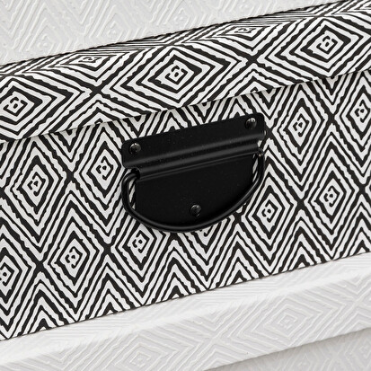 4 boîtes de rangement, noir et blanc Box'