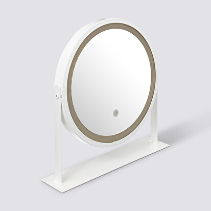 Miroir rond pivotant led, blanc 