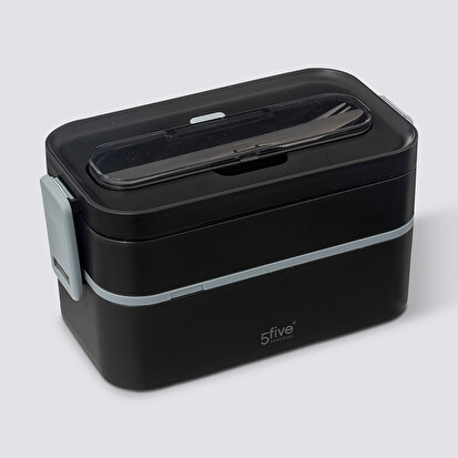 Lunch box double compartiments avec couverts 