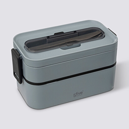 Lunch box double compartiments avec couverts 