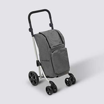 Chariot pliant 4 roues, gris 
