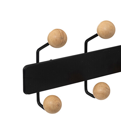 Patère 10 têtes bois/métal Blackwood