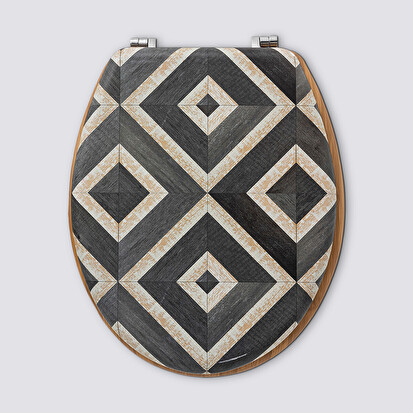 Abattant wc, noir et beige Canvas