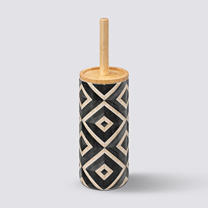 Brosse wc, noir et beige Canvas