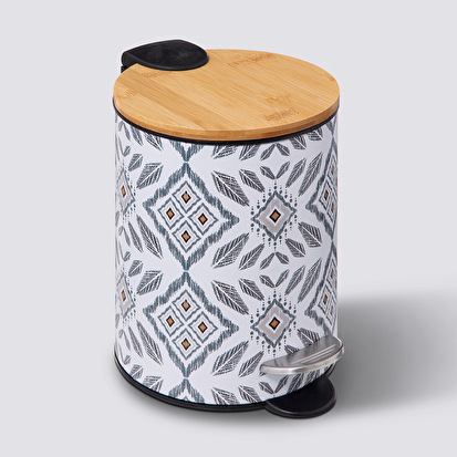 Poubelle soft close 3l, blanc et vert Hapache