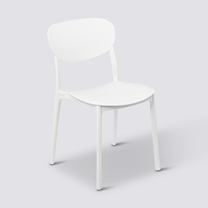 Chaise empilable plastique, blanc Plasta
