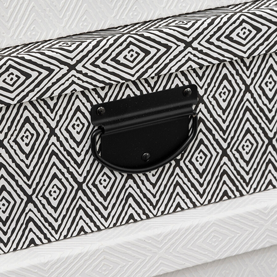 4 boîtes de rangement, noir et blanc Box'