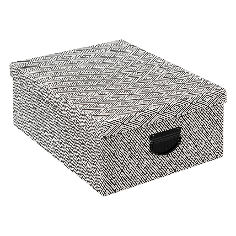 4 boîtes de rangement, noir et blanc Box'