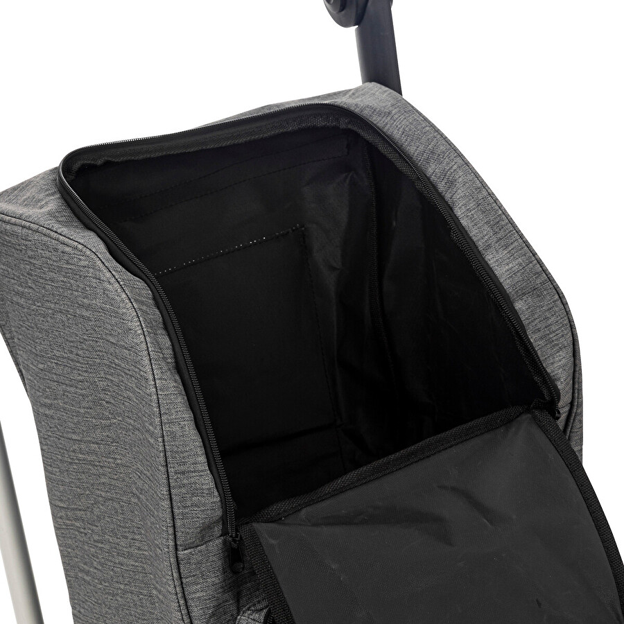 Chariot pliant 4 roues, gris 