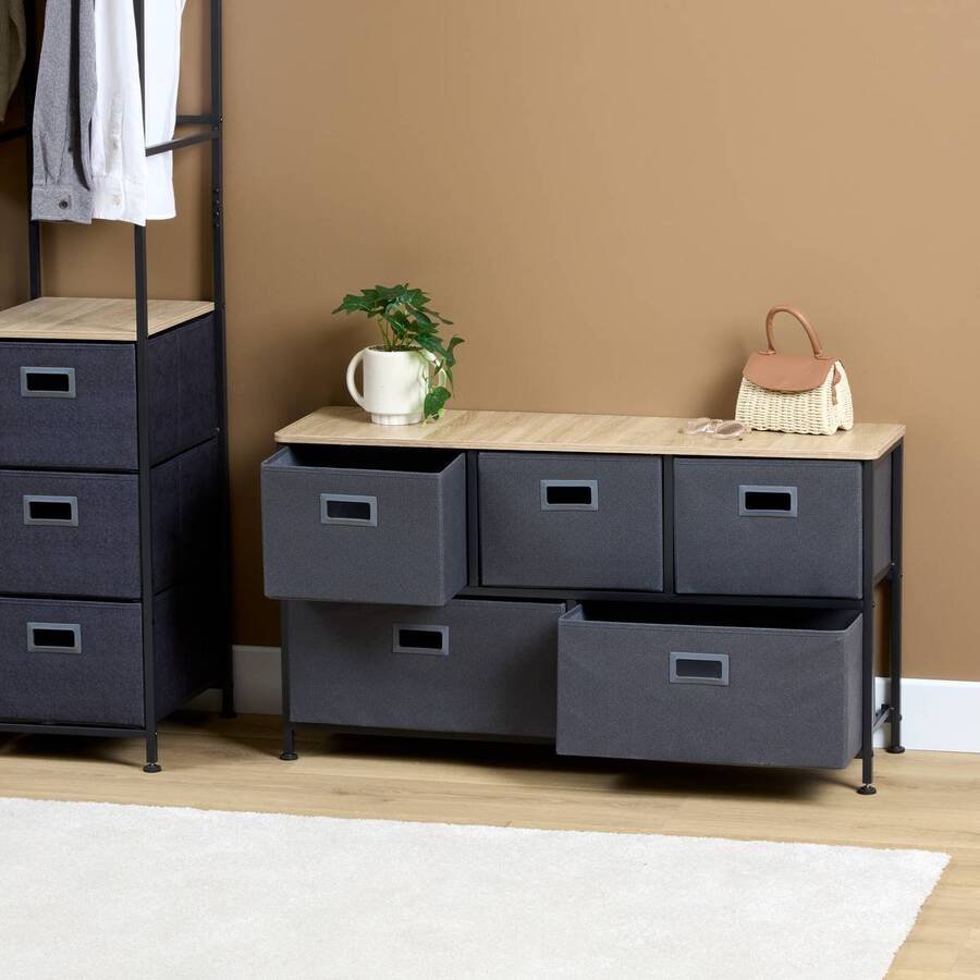 Commode basse 5 tiroirs Tissa