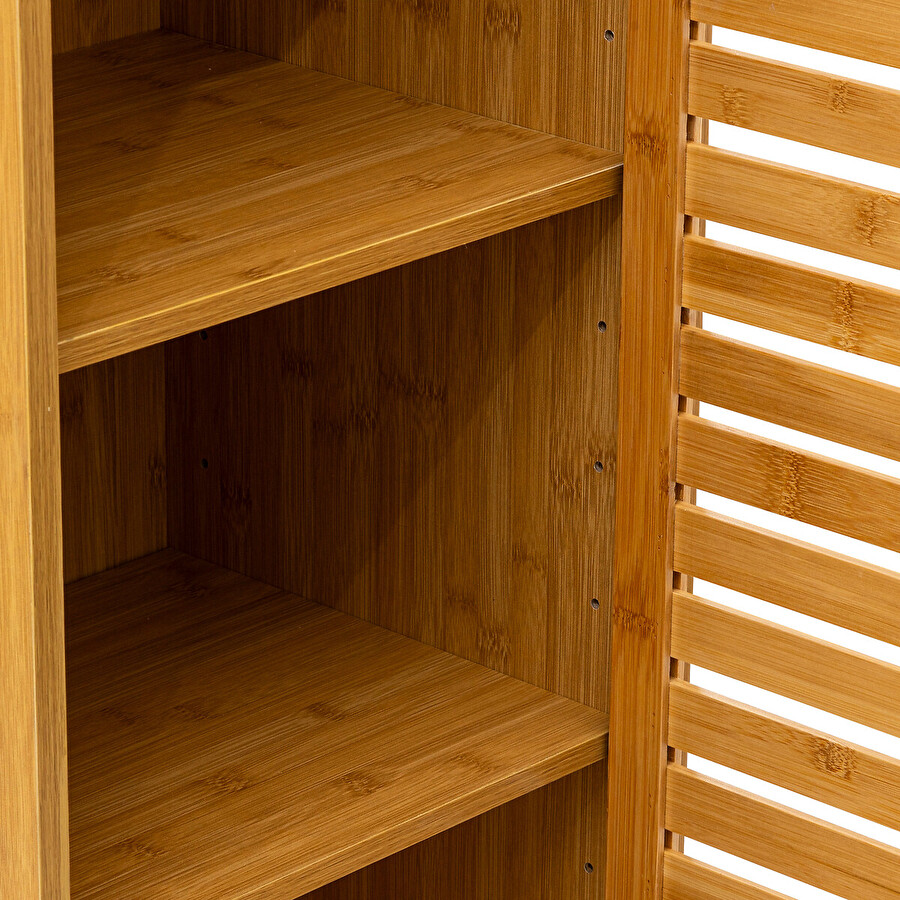 Meuble étagère 1 porte, bambou Sicela