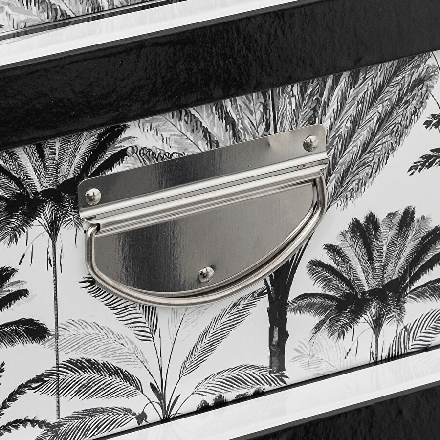 6 boîtes coins métal, noir et blanc Box'