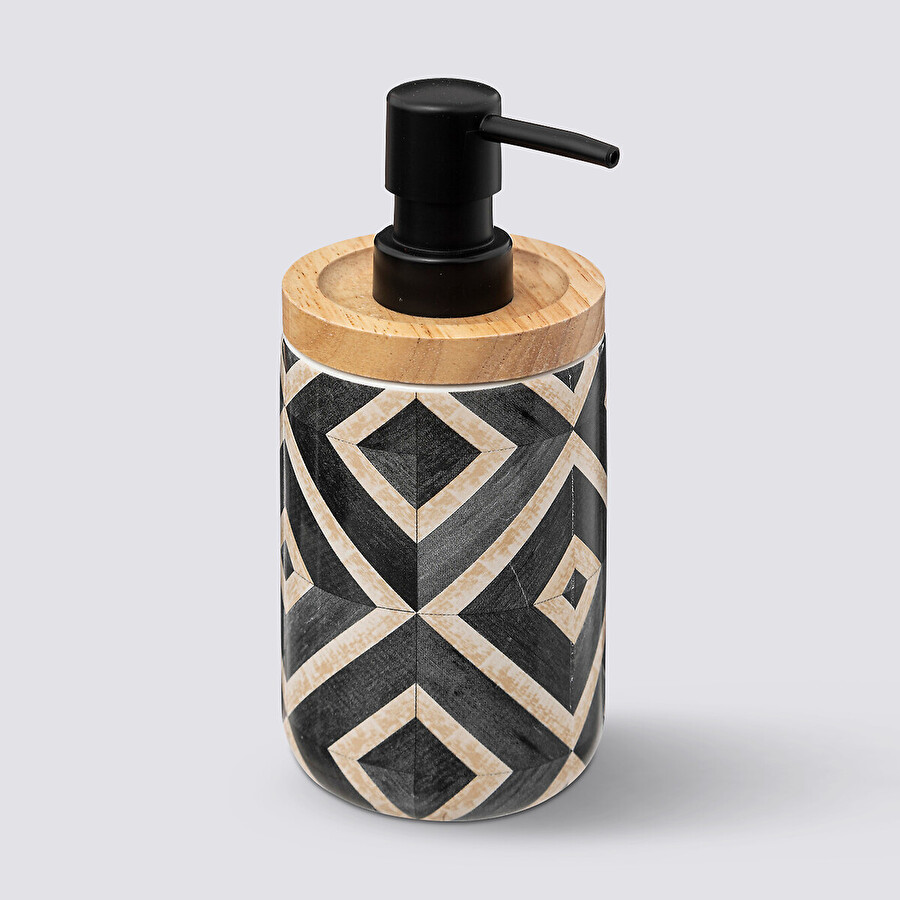 Distributeur de savon, noir et beige Canvas