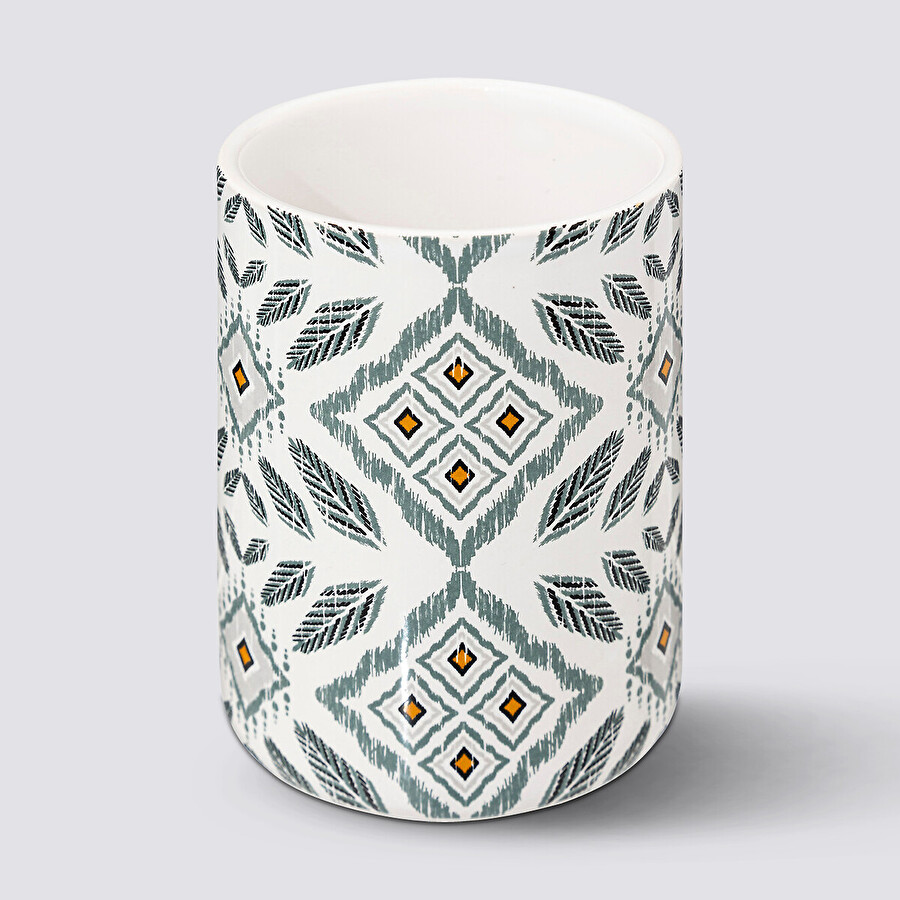 Pot à brosses à dents, blanc et vert Hapache