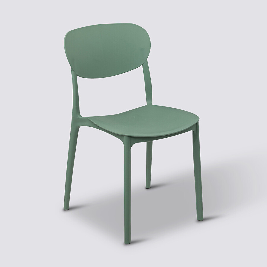Chaise empilable plastique, vert Plasta
