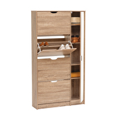 Meuble range-chaussures x24 miroir, effet chêne Drawy