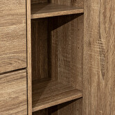 Meuble range-chaussures x24 miroir, effet chêne Drawy