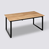 Table extensible 6/8 personnes, effet chêne naturel Aliaj