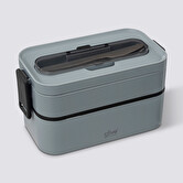 Lunch box double compartiments avec couverts 