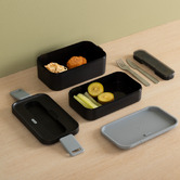 Lunch box double compartiments avec couverts 