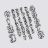 Lot de 30 emporte-pièces chiffres et lettres 