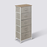 Rangement haut 5 tiroirs, gris clair Tissa