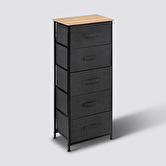 Rangement haut 5 tiroirs, gris foncé Tissa