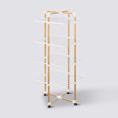 Étendoir à linge tour 4 roues 40m, effet bois Bara