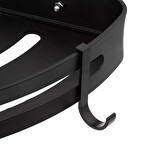 Étagère de douche d'angle stick adhésif, noir Blackalu
