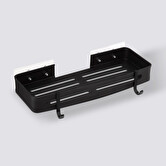 Étagère de douche rectangle stick adhésif, noir Blackalu