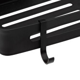 Étagère de douche rectangle stick adhésif, noir Blackalu