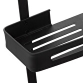 Serviteur de douche 2 niveaux stick adhésif, noir Blackalu