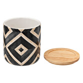 Pot à cotons, noir et beige Canvas