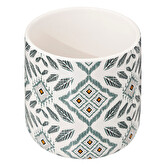 Pot à cotons, blanc et vert Hapache