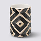 Pot à brosses à dents, noir et beige Canvas