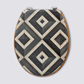 Abattant wc, noir et beige Canvas