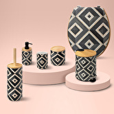 Abattant wc, noir et beige Canvas