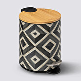 Poubelle soft close 3l, noir et beige Canvas